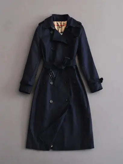 Women's Double-Breasted Mid-Length Trench Coat