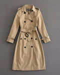 Women's Double-Breasted Mid-Length Trench Coat