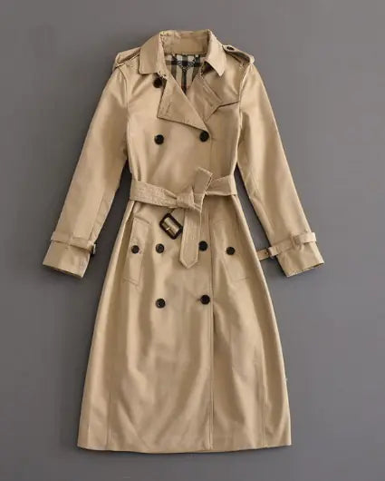 Women's Double-Breasted Mid-Length Trench Coat
