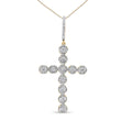 10K Yellow Gold 5/8 Cttw Miracle Set Round Diamond Circle Link Cross Pendant Necklace for Men (H-I Color, SI1-SI2 Clarity) - NO CHAIN INCLUDED