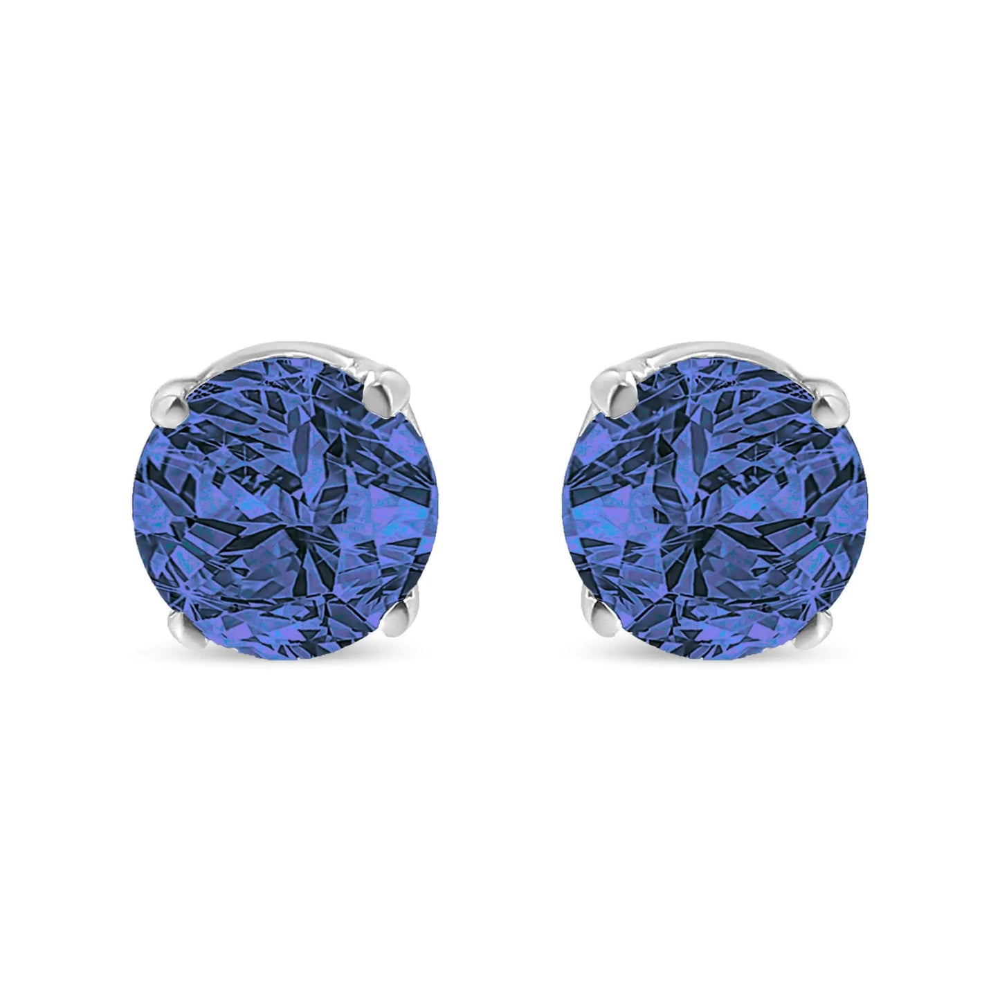 .925 Sterling Silver 0.15 Cttw Round Brilliant-Cut Diamond Classic 4-Prong Stud Earrings