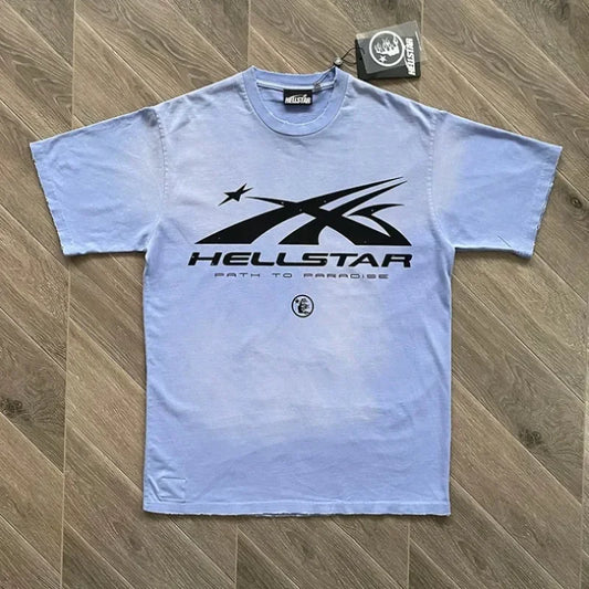 24ss Destroy Washed HELLSTAR STUDIOS T-Shirts Men Women 1:1 Best Quality Logo Printing Pure Cotton Oversized T Shirts
