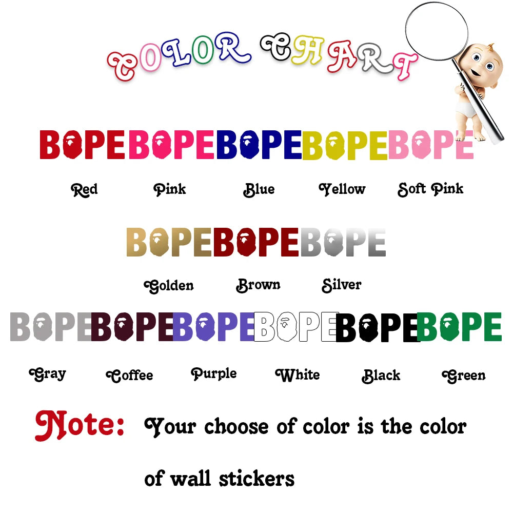 Beauty Bape Wall Decals Home Decor Decor Living Room Bedroom Removable Wall Art MURAL Drop Shipping