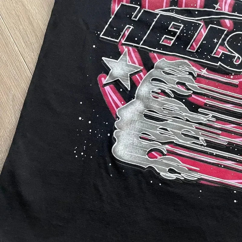 24ss Black Washed HELLSTAR STUDIOS Short Sleeve 1:1 Top Quality Pure Cotton Oversized Graphic T Shirts