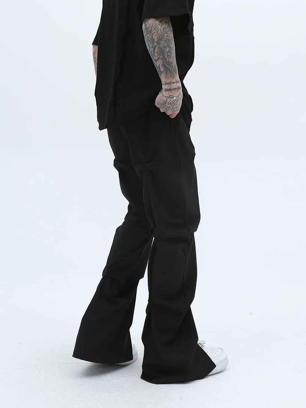 Pleated Pants Men Techwear Street Wear Trousers Men Tactical Pants Men Stacked Wrinkles Pants
