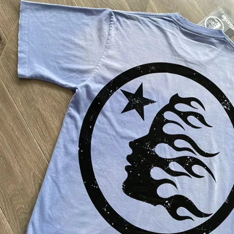 24ss Destroy Washed HELLSTAR STUDIOS T-Shirts Men Women 1:1 Best Quality Logo Printing Pure Cotton Oversized T Shirts