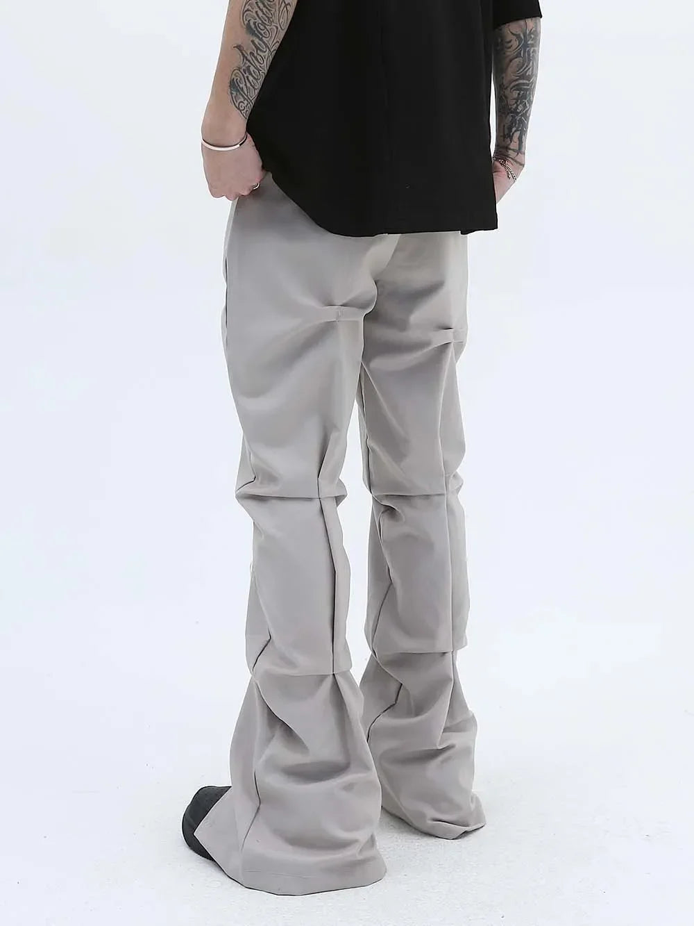 Pleated Pants Men Techwear Street Wear Trousers Men Tactical Pants Men Stacked Wrinkles Pants