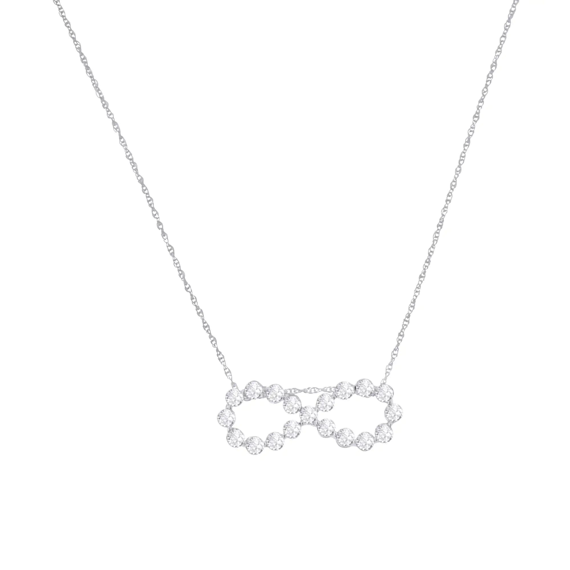 .925 Sterling Silver 1/4 cttw Diamond Infinity Pendant Necklace (I-J, I2-I3)